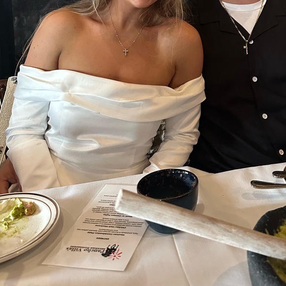 Odd Muse The Ultimate Muse Satin Bardot Mini Dress | White - Picture 10 of 11